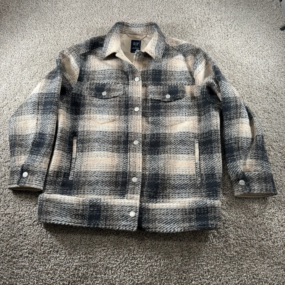 Gap‎ Jacket Mens Small Earth Tone Wool Coat Classic Casual Outdoor Double Pocket